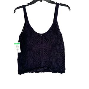 Vince Lace Stitch Camisole Size M Medium New Navy Blue